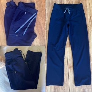 FIGS Navy scrub pant bundle (3 pairs) size SM